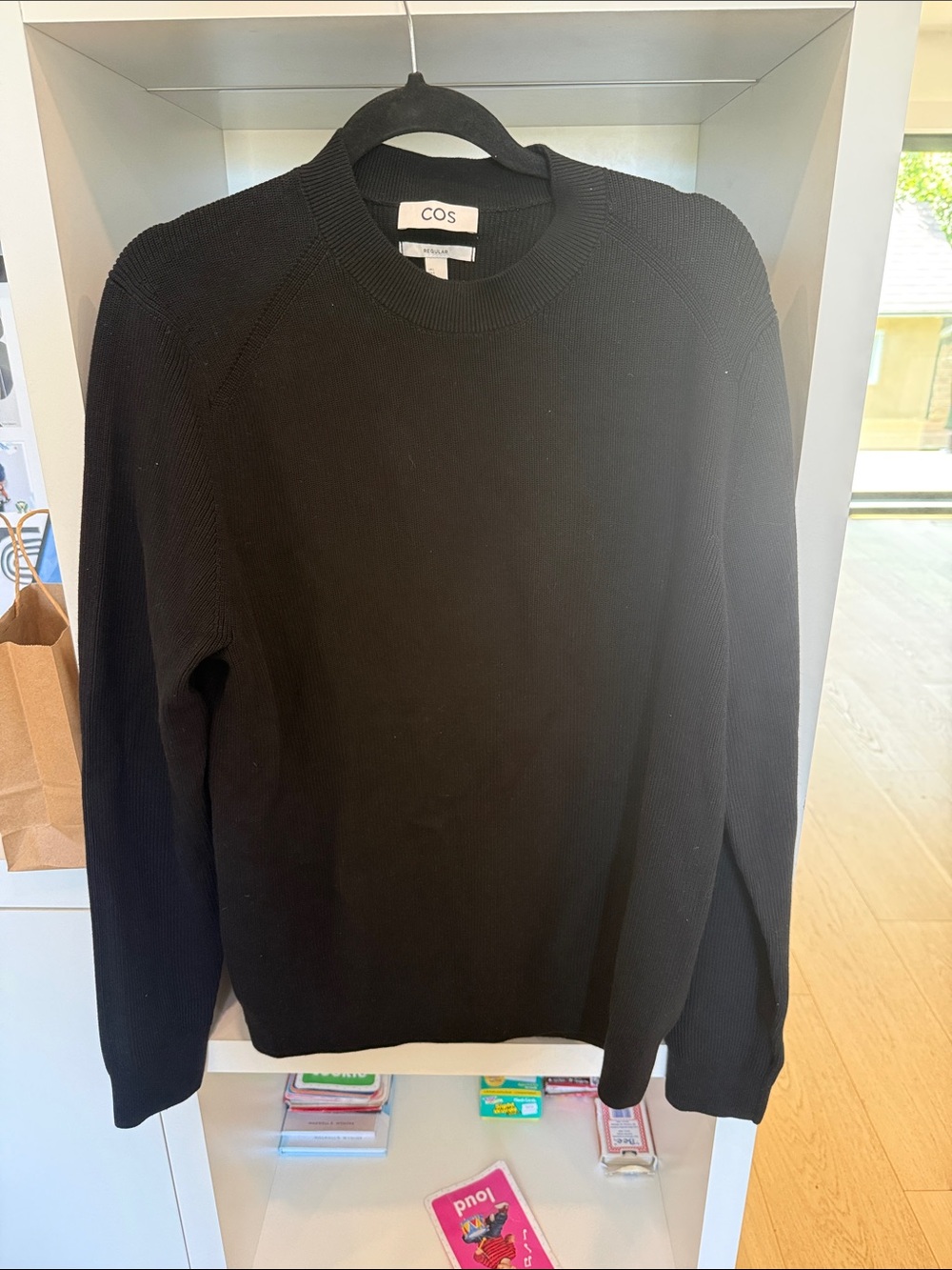 COS Black Crewneck Knit Sweater